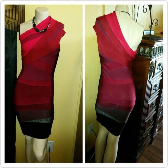 Red & Black Ombre Bandage Dress <SOLD> - Picture 4 of 4