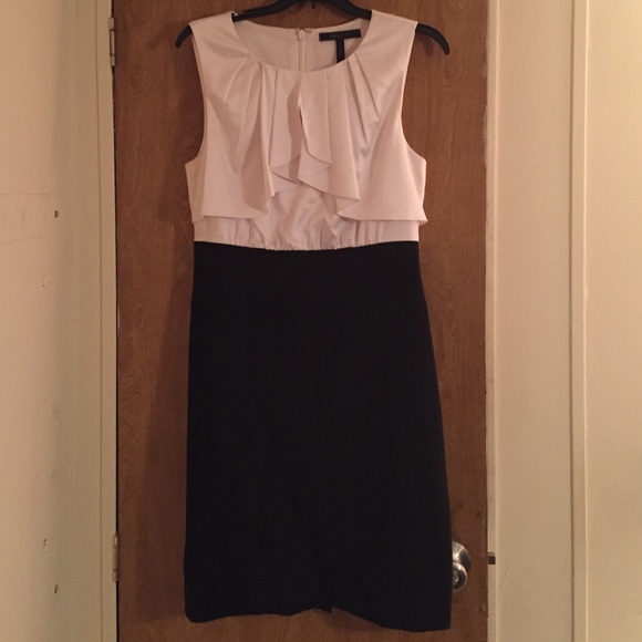 BCBG Maxazria black and white zip up dress
