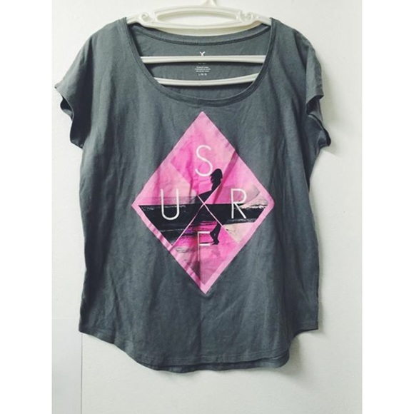 American Eagle Grey Graphic Tee