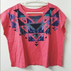 Hot Pink Patterned Cropped Top