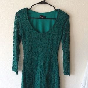 Asos green lace dress