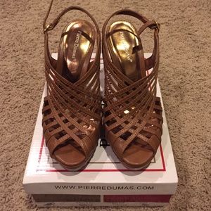 Pierre Dumas Brown Leather Heels