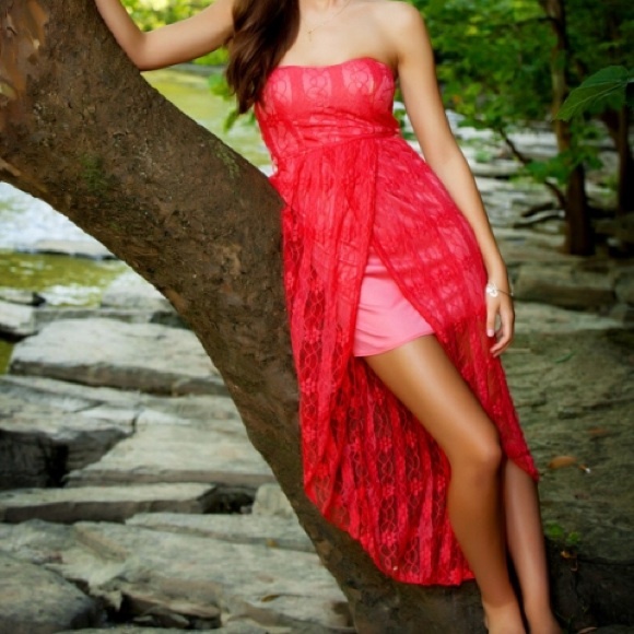 High-Low Strapless Dress - Picture 1 of 4