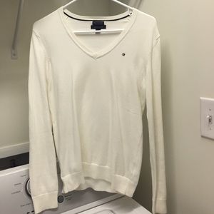 Tommy Hilfinger Cream V-Neck Sweater