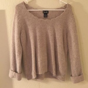 Taupe furry crop top