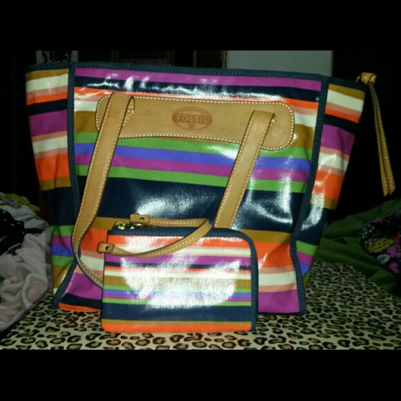 Fossil handbag & wristlet
