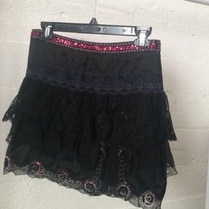 D&G Black Silk Embellished Skirt (new with tags)