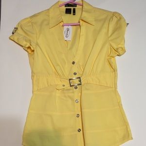 Yellow collared blouse