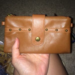 Brown studded wallet