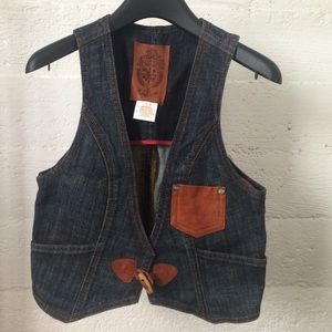 La Rok Denim and leather vest