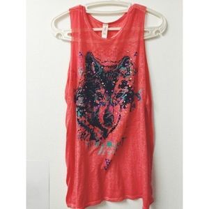 No Boundaries Peach Orange Sleeveless Top