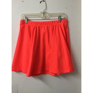 Cotton On Neon Orange Skater Skirt