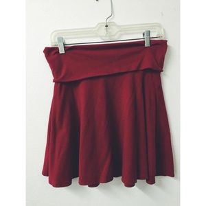 Forever 21 Burgundy Flowy Skirt