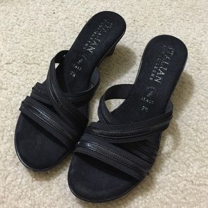 Italian shoemakers 7.5 sequin black shoes