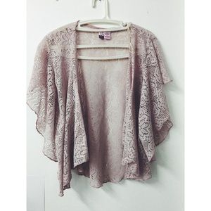 Love On A Hanger Beige Pink Laced Kimono