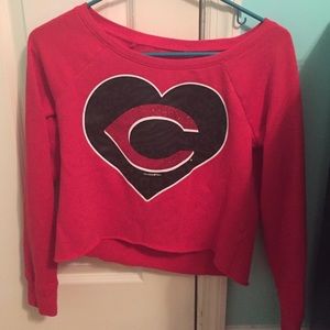 Cincinnati Reds crop sweater