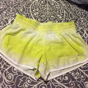 Nike running shorts. Neon yellow and white. NEW!