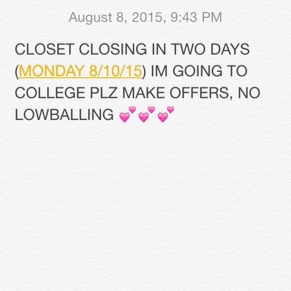 CLOSET CLOSED UNTIL FURTHER NOTICE