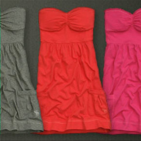 Abercrombie & Fitch strapless sundress orange