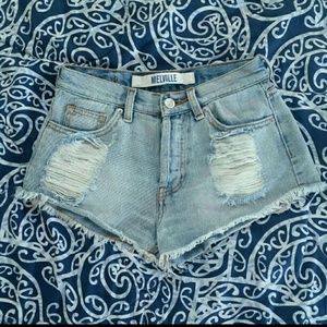 Brandy Melville Stressed Denim Shorts