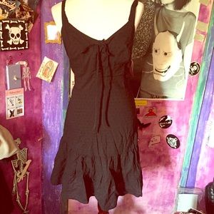 Rockabilly goth lace up front dress by xhilaration