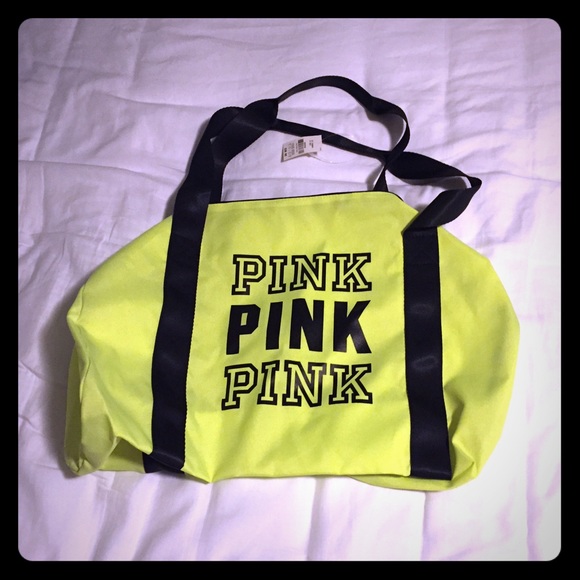 PINK Victoria's Secret Handbags - ⚡️Flash Sale!⚡️NWT VS PINK neon yellow duffle