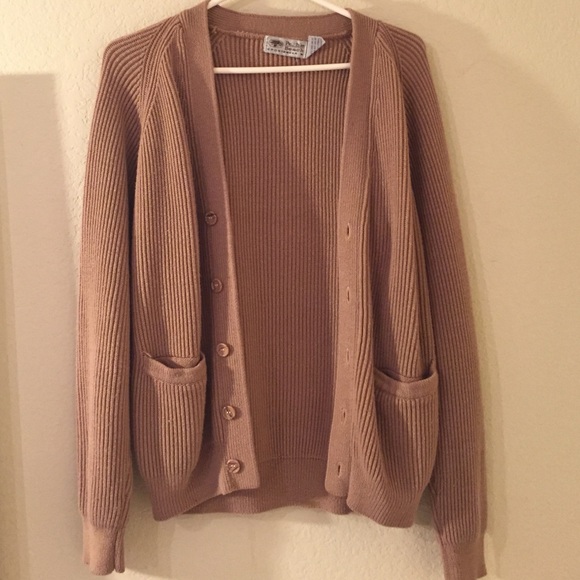 Tan ribbed grandpa cardigan