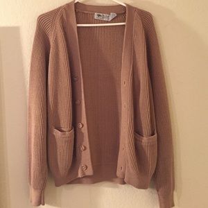 Tan ribbed grandpa cardigan