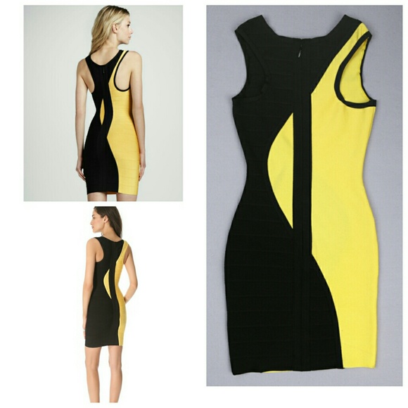 Limited Edition Yellow & Black Bandage Dress - Picture 3 of 4
