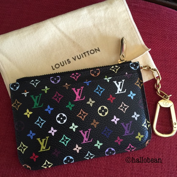 Louis Vuitton Clutches & Wallets - SOLD~~Auth Louis Vuitton Noir Multicolor Key Cles