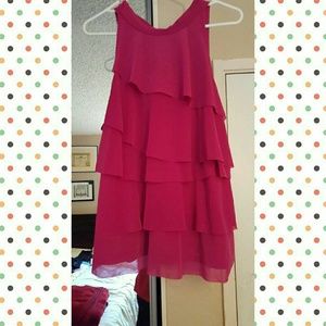 Pink high collar blouse