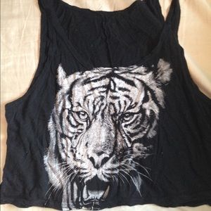 Black tiger crop top