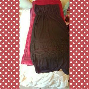 SOLD!!Black Strapless Maxi Dress