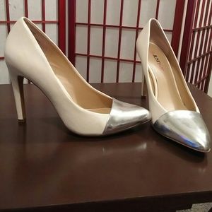 Nude Silver-Toe JustFab Pumps