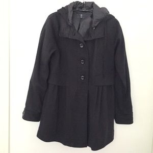 Black Gap heavy cotton parka with hood size S