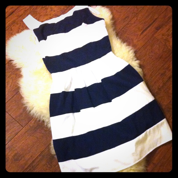 White and Navy Dress