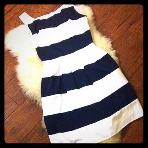 White and Navy Dress