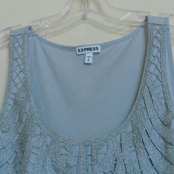 Express grey front lace detail top - Picture 4 of 4