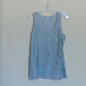 Express grey front lace detail top