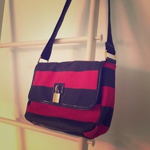 Nautical Striped Canvas Crossbody Purse