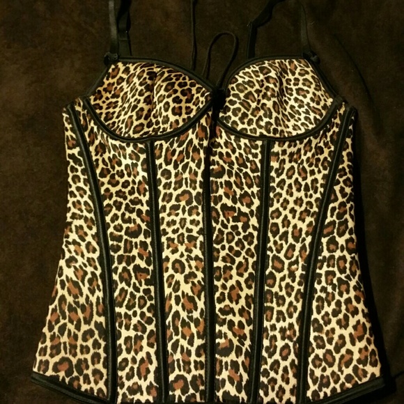 Fredericks of Hollywood cheetah print corset