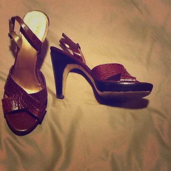 Franco Sarto Crocodile sling backs