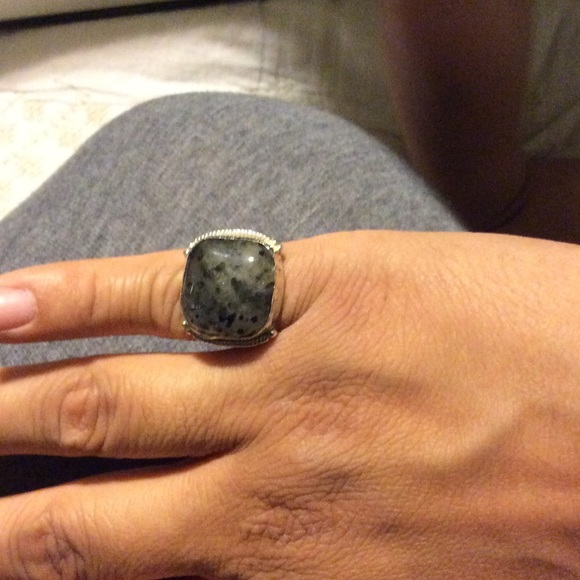 Vintage silver ring with Dalmatian stone. Size 6