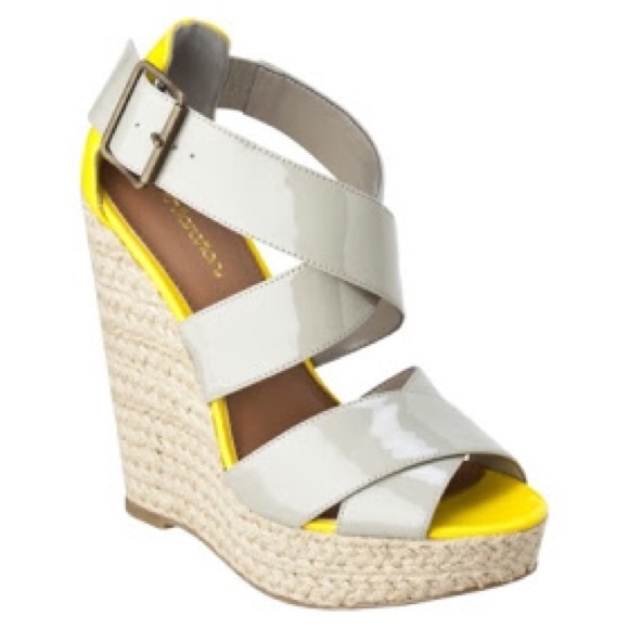 Xhilaration Shoes - Gray & Yellow Wedges