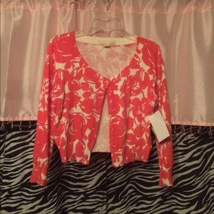 Cropped floral cardigan