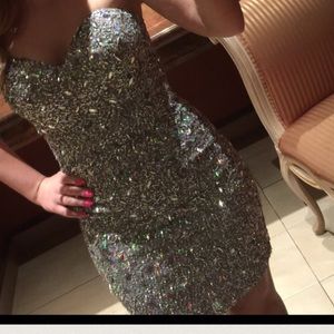 Silver beaded dress