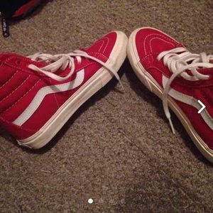 Red and white vans