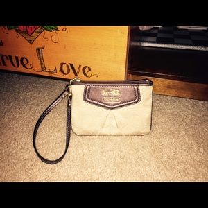 Coach Original C's Gold/Beige and Brown Wristlet