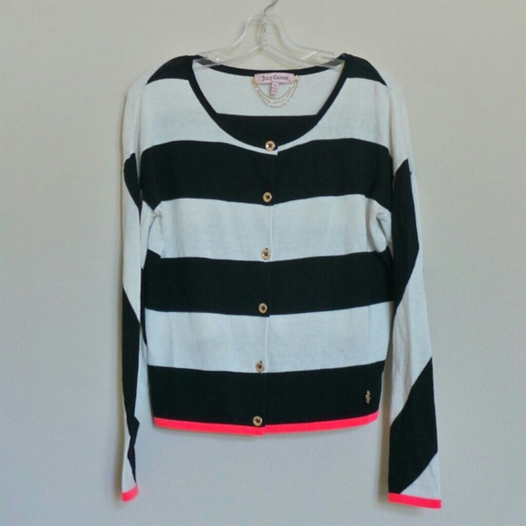 Juicy Couture orange trim striped sweater - Picture 1 of 4