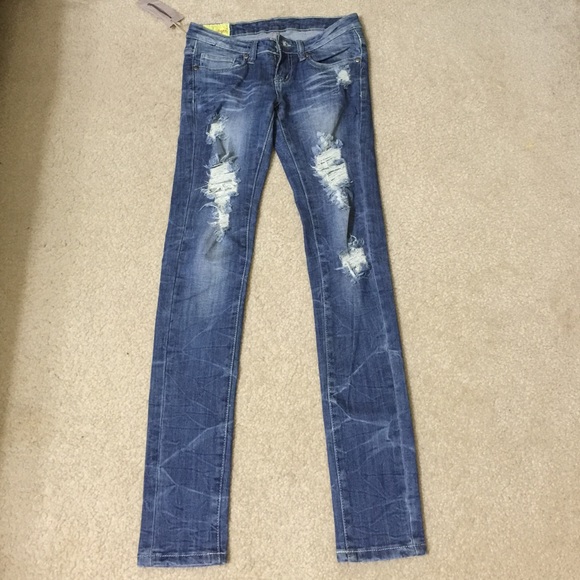 Light blue jeans distressed new size 1
